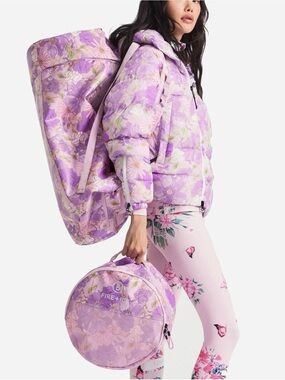 Bogner Lavender Floral Duffel and Round Tote Set